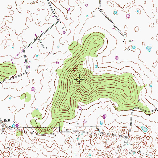 Topographic Map of Peach Tree Knob, KY