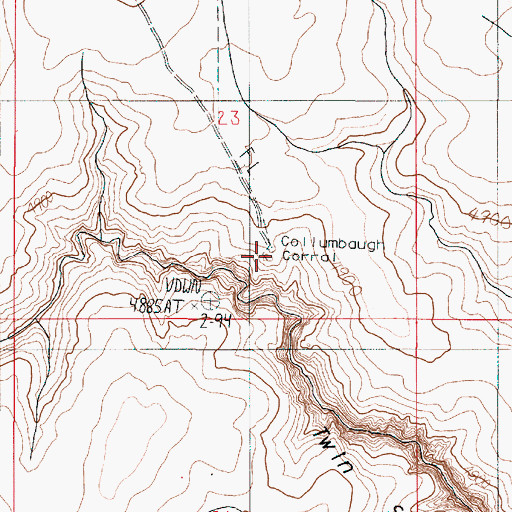 Topographic Map of Collumbaugh Corral, OR