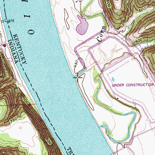 Topographic Map of Corn Creek (historical), KY