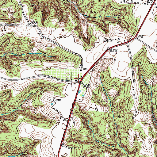 Topographic Map of Gill Ridge, KY