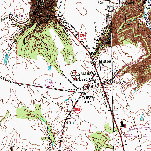 Topographic Map of Mount Byrd, KY