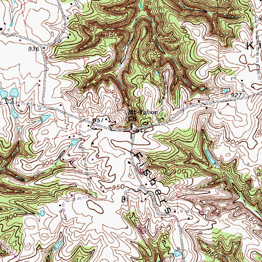 Topographic Map of Mount Tabor (historical), KY