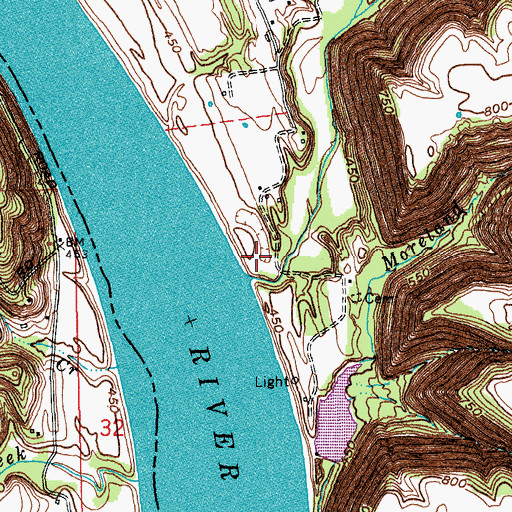 Topographic Map of Spring Creek Bottom, KY