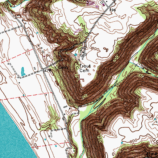 Topographic Map of Trout Ridge, KY