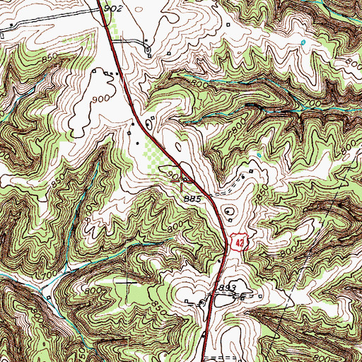 Topographic Map of Upper Middle Creek, KY