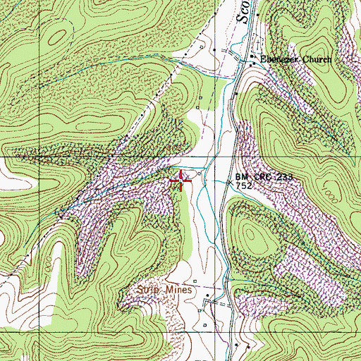 Topographic Map of Murphey Cemetery, TN