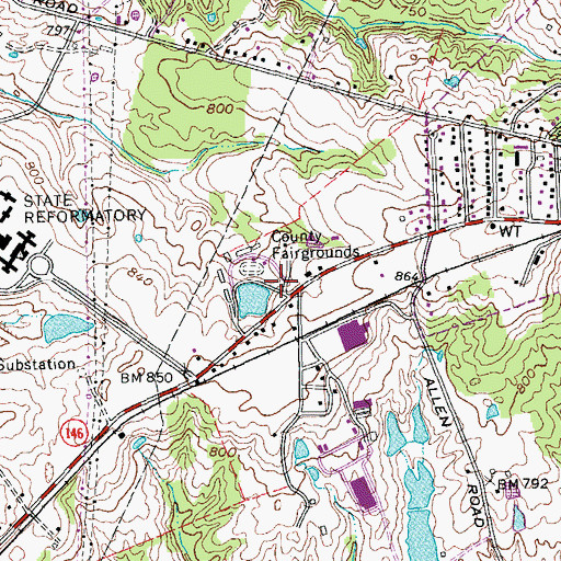 Topographic Map of Anita Springs, KY