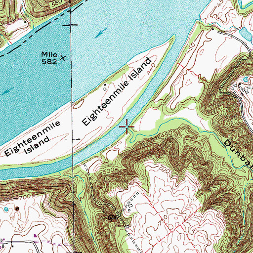 Topographic Map of Dunbar Branch, KY