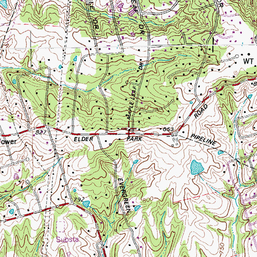 Topographic Map of Elder Park (historical), KY