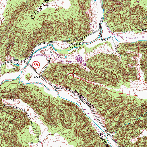 Topographic Map of Green Hill, KY