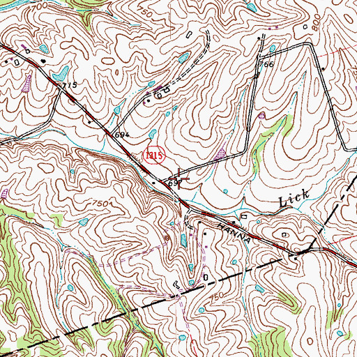 Topographic Map of Mallory (historical), KY