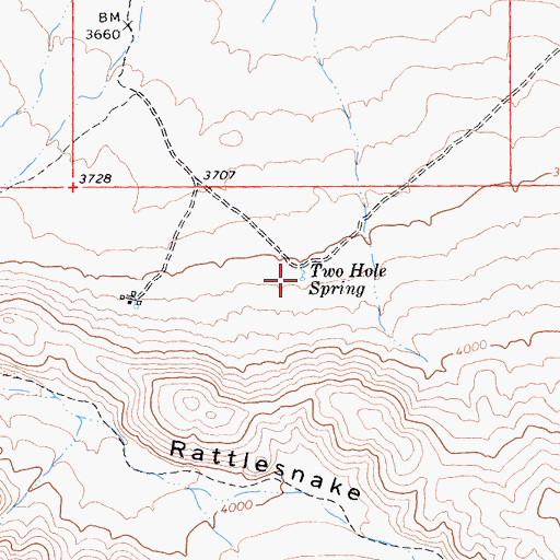 Topographic Map of Two Hole Spring, CA