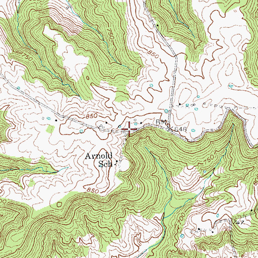 Topographic Map of Arnold (historical), KY