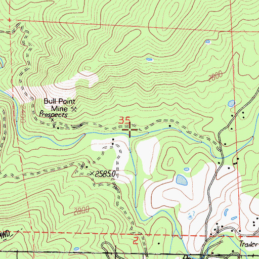 Topographic Map of Tyler Creek, CA