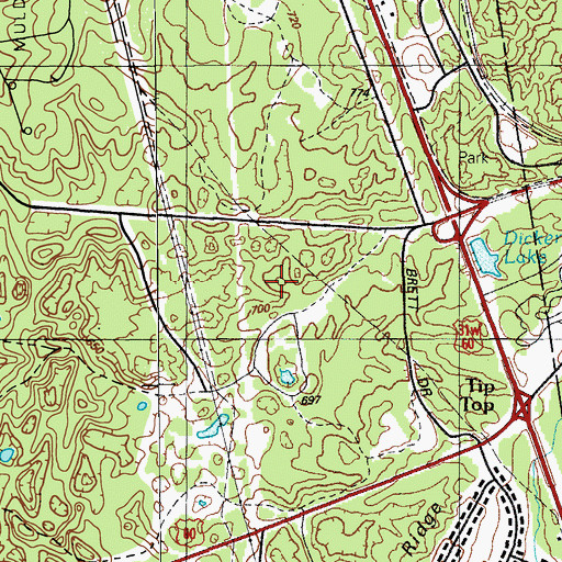 Topographic Map of Muir Hill, KY