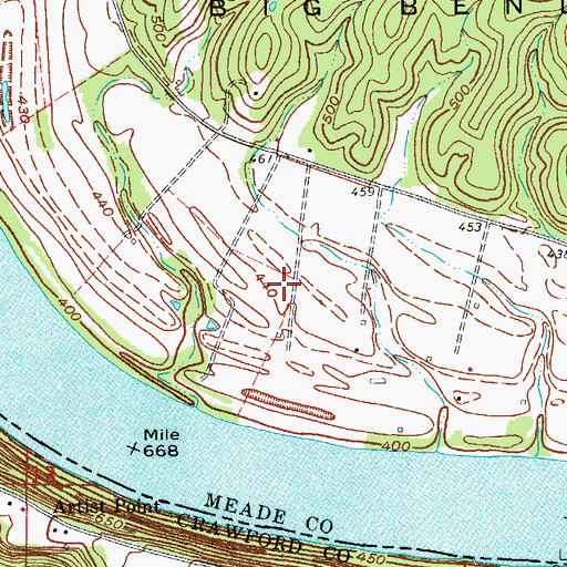 Topographic Map of Round Bottom, KY