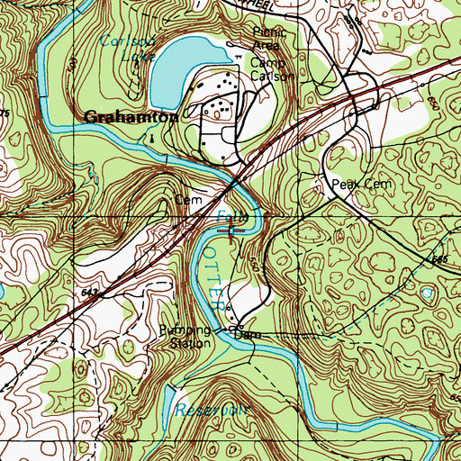 Topographic Map of The Big Falls, KY
