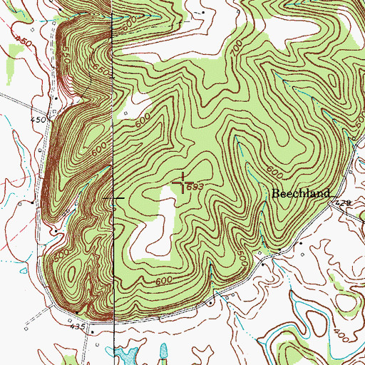 Topographic Map of The Knob, KY