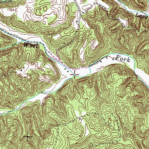 Topographic Map of Bessie Branch, KY