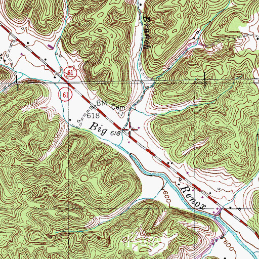 Topographic Map of Big Renox, KY