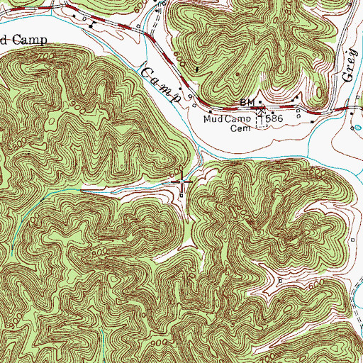 Topographic Map of Bob Hollow, KY