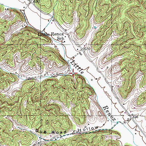 Topographic Map of Carter Branch, KY
