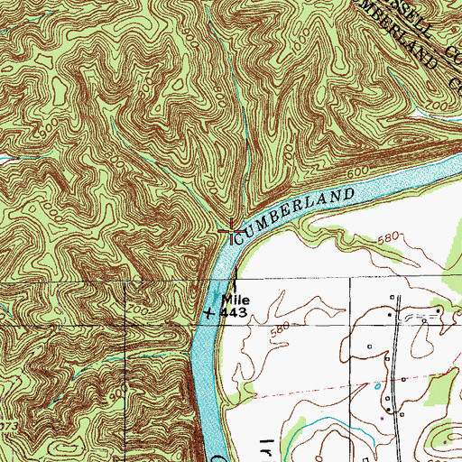 Topographic Map of Doe Creek, KY