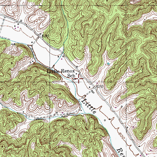 Topographic Map of Little Renox (historical), KY