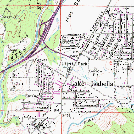 Topographic Map of Uffert Park, CA