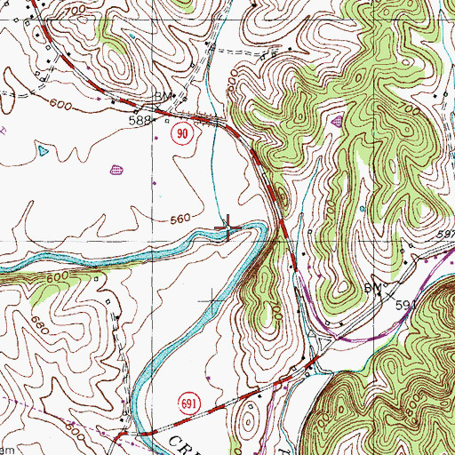 Topographic Map of Norris Fork, KY