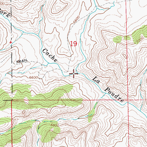 Topographic Map of Bull Creek, CO