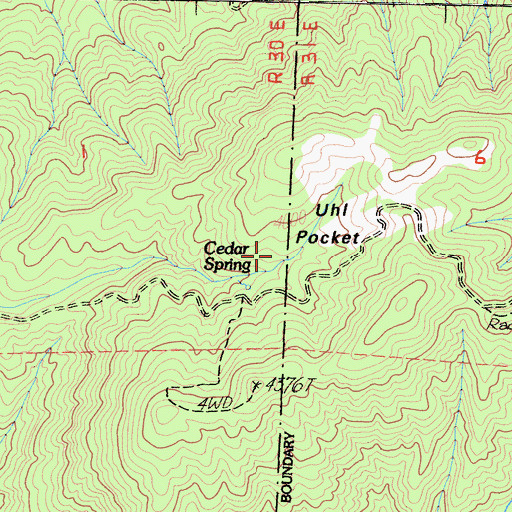 Topographic Map of Uhi Pocket, CA
