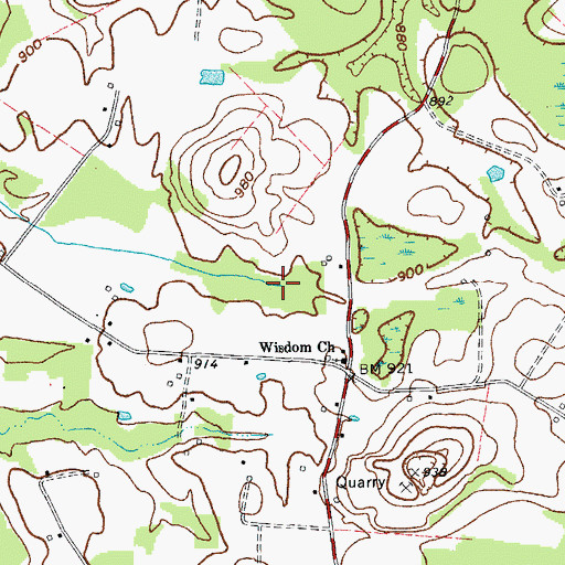 Topographic Map of Big Blue Spring, KY