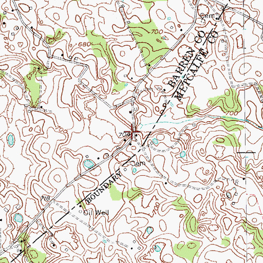 Topographic Map of Drury Roberts Spring, KY