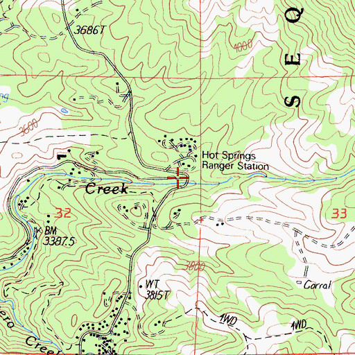 Topographic Map of Uhi Station, CA
