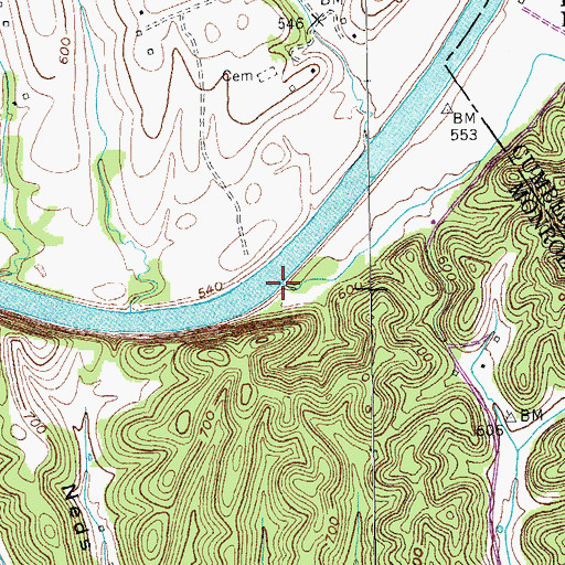 Topographic Map of Kings Branch, KY