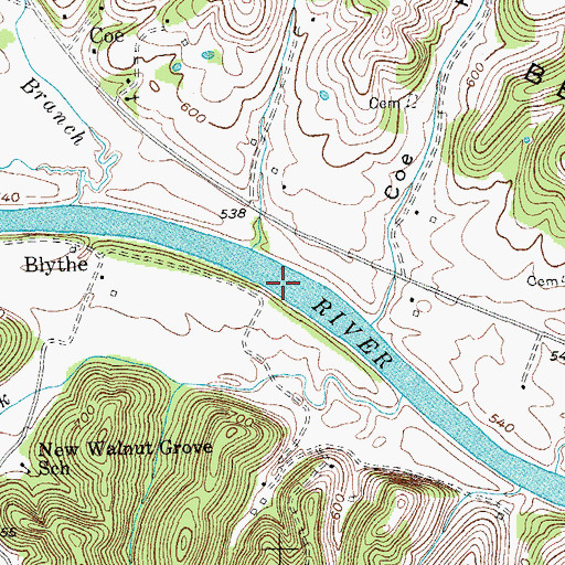 Topographic Map of Williams Shoal (historical), KY
