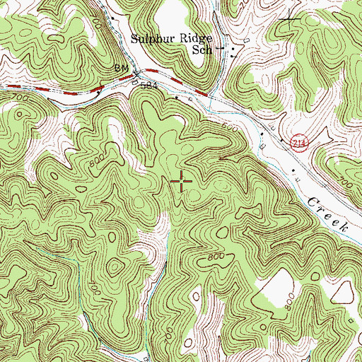 Topographic Map of Sulphur Ridge, KY