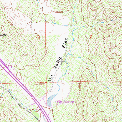 Topographic Map of Un Gallo Flat, CA