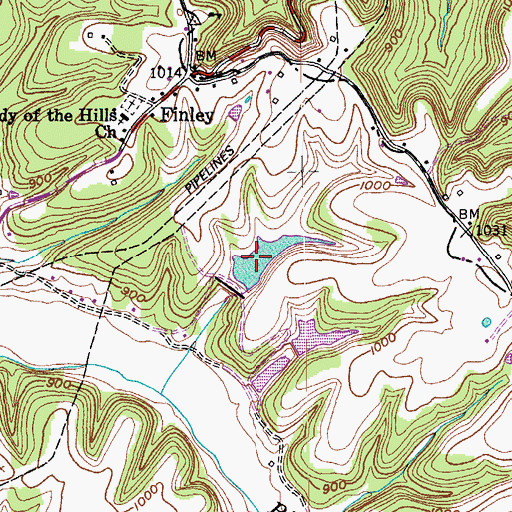 Topographic Map of Coxs Lake, KY