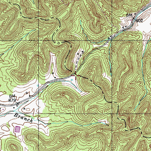 Topographic Map of Ellis Gap, KY