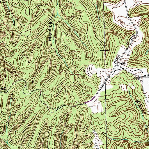 Topographic Map of Hunters Cabin Spring, KY