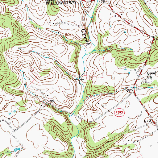 Topographic Map of Muldraughs Mill Creek, KY