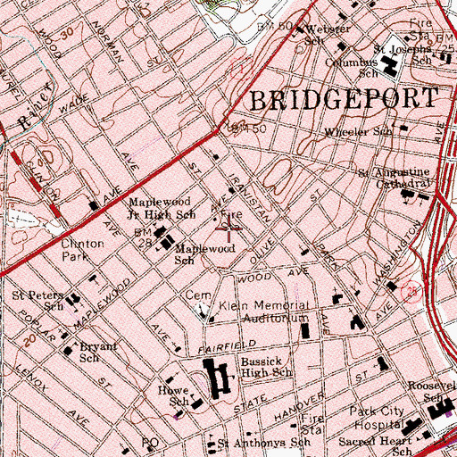 Topographic Map of Sycamore Place, CT