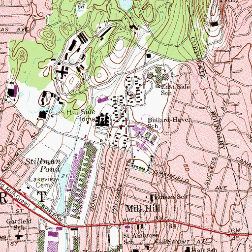 Topographic Map of Saint Augustana Homes, CT