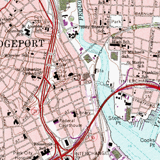 Topographic Map of Security Building, CT