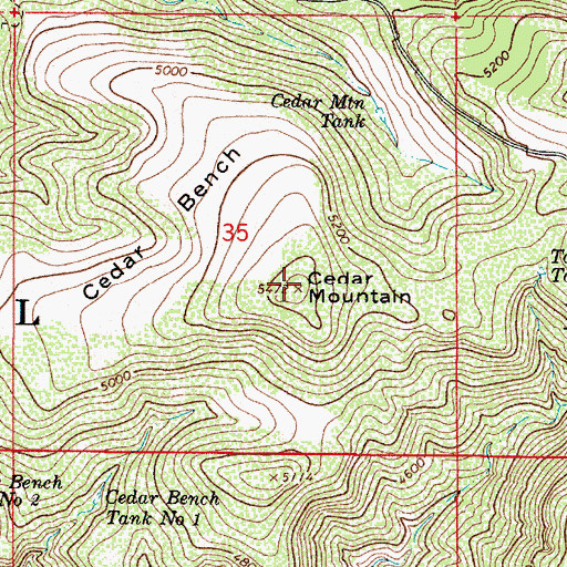 Topographic Map of Cedar Mountain, AZ
