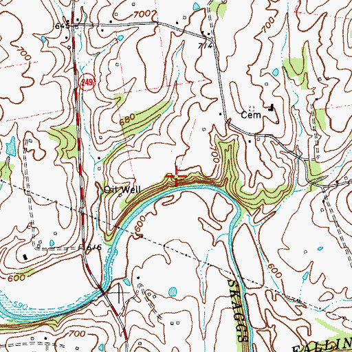 Topographic Map of Matthews Hill, KY