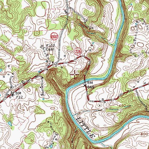Topographic Map of Crail Hill, KY