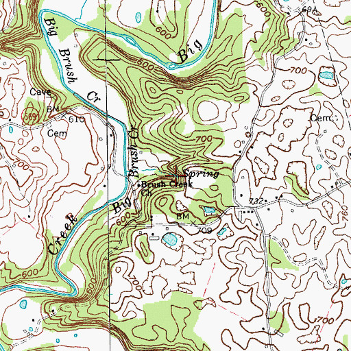 Topographic Map of Factory Spring, KY